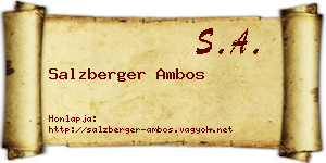 Salzberger Ambos névjegykártya